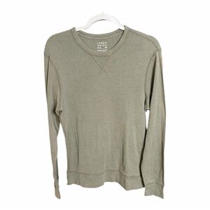 J.Crew Khaki Cotton Crewneck Thermal Top